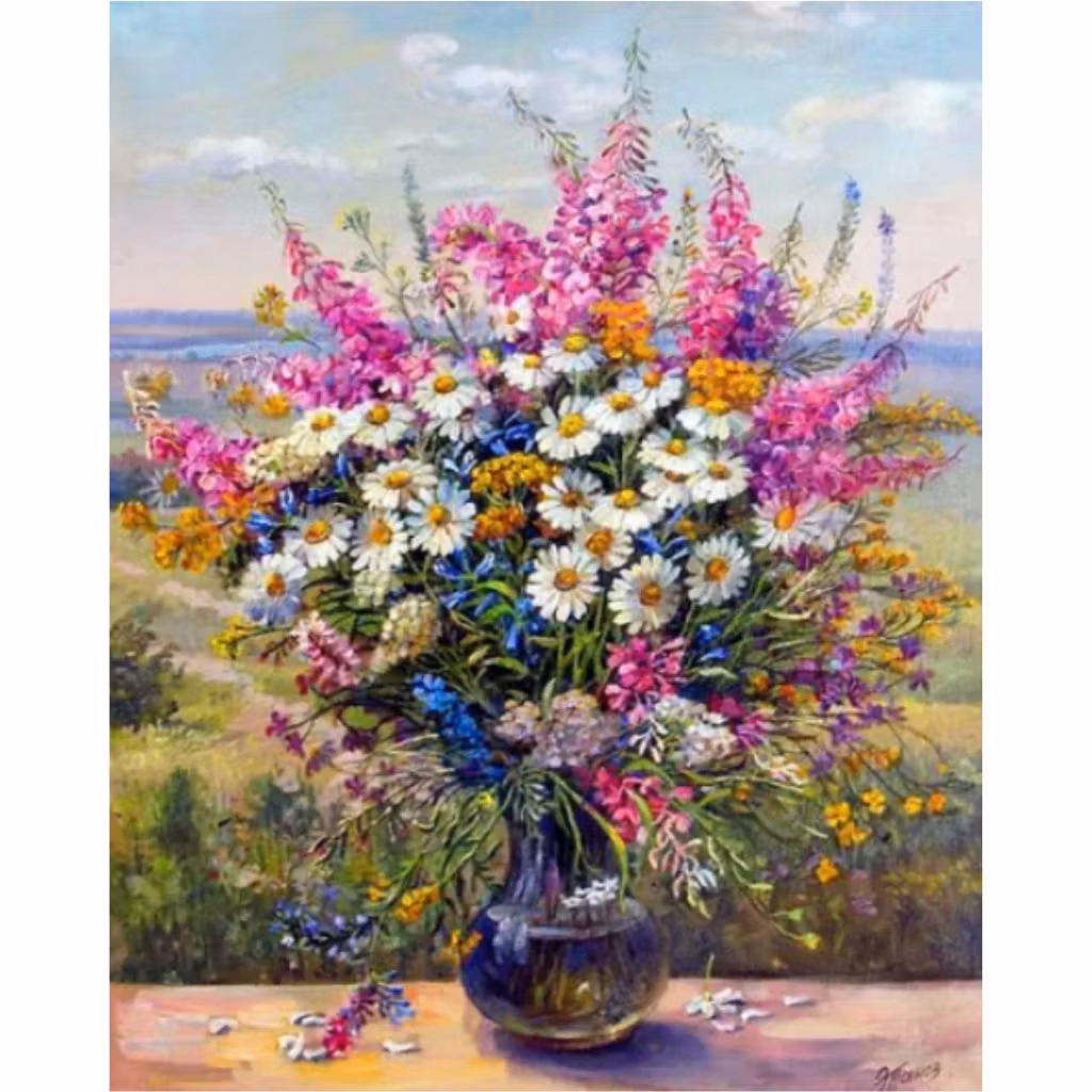 Diamanttavla Maffig Sommarbukett 40x50