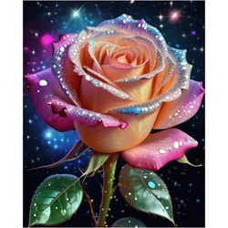 Diamanttavla Sparkling Rose 40x50 (Runda)