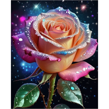 Diamanttavla Sparkling Rose 40x50 (Runda)
