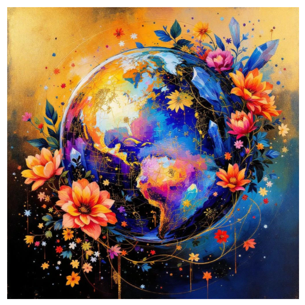 Diamanttavla Floral Earth 50x50