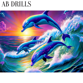 Diamanttavla AB Drills Dolphins 40x50