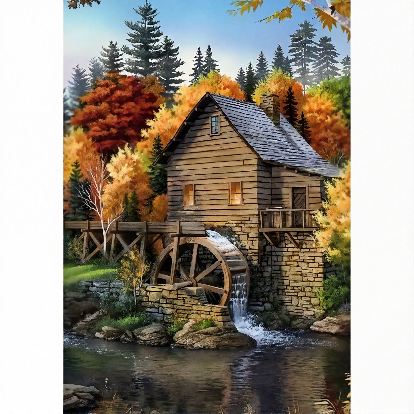 Diamanttavla Vattenkvarn 40x50 - Leverans v. 28
