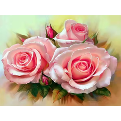 Diamanttavla Roses 40x50 (Runda)