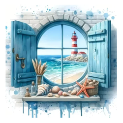 Diamanttavla Beachlife 40x40 - Leverans v. 29