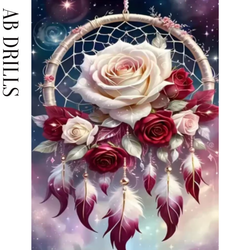 Diamanttavla AB Drills Dreamcatcher Roses 40x50 - Leverans vecka 29