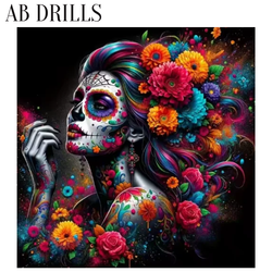 Diamanttavla AB Drills Muerte Color Flowers 50x50