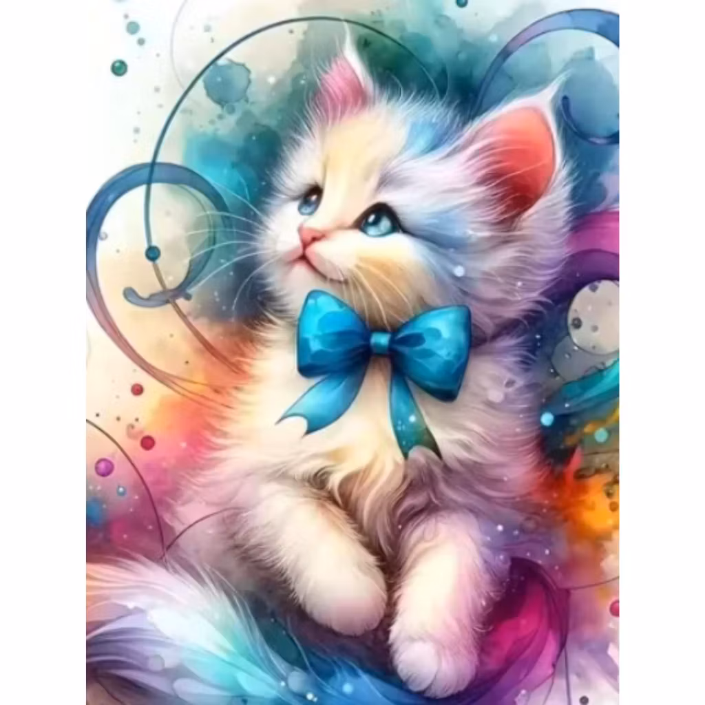 Diamanttavla Kitten 30x40