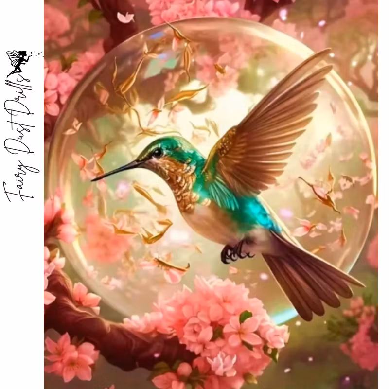 Diamanttavla Fairy Dust Drills Hummingbird  40x50