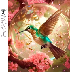 Diamanttavla Fairy Dust Drills Hummingbird  40x50