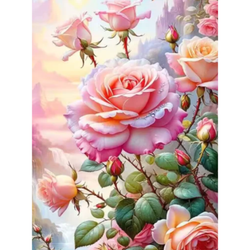 Diamanttavla Rosa Bergsrosor 40x50
