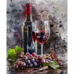 Diamanttavla Red Wine 40x50 - Leverans v. 29
