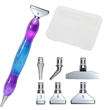 Diamond Painting Resin Penna Blå/Lila Med Metalländar