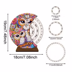 Diamond Painting Evighets Kalender Ugglor