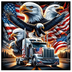Diamanttavla American Eagle And Truck 50x50