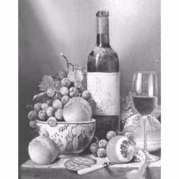 One Color Dot Painting Vin Och Druvor 40x50