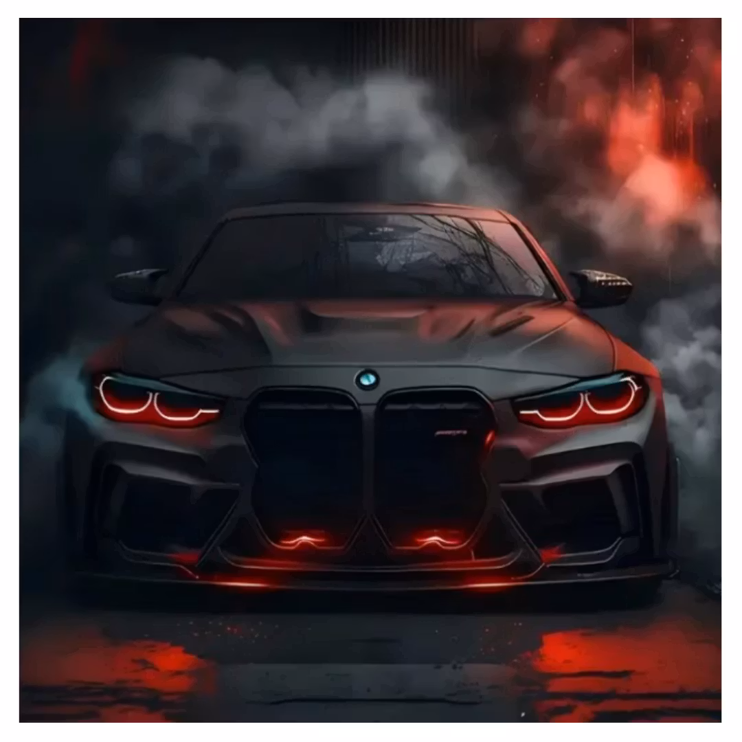 Diamanttavla Black Car 50x50