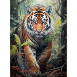 Diamanttavla Tiger Jungle 50x70