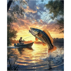 Diamanttavla Fiskelycka 40x50
