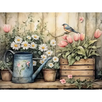 Diamanttavla Garden Corner 50x40
