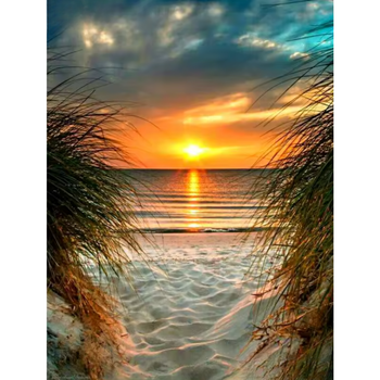 Diamanttavla Seaside Sunset (RUNDA) 40x50