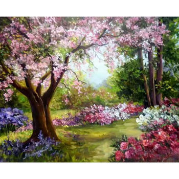 Diamanttavla Spring Forest (RUNDA) 50x40