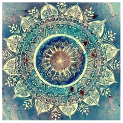Diamanttavla Mandala Blue (RUNDA) 50x50