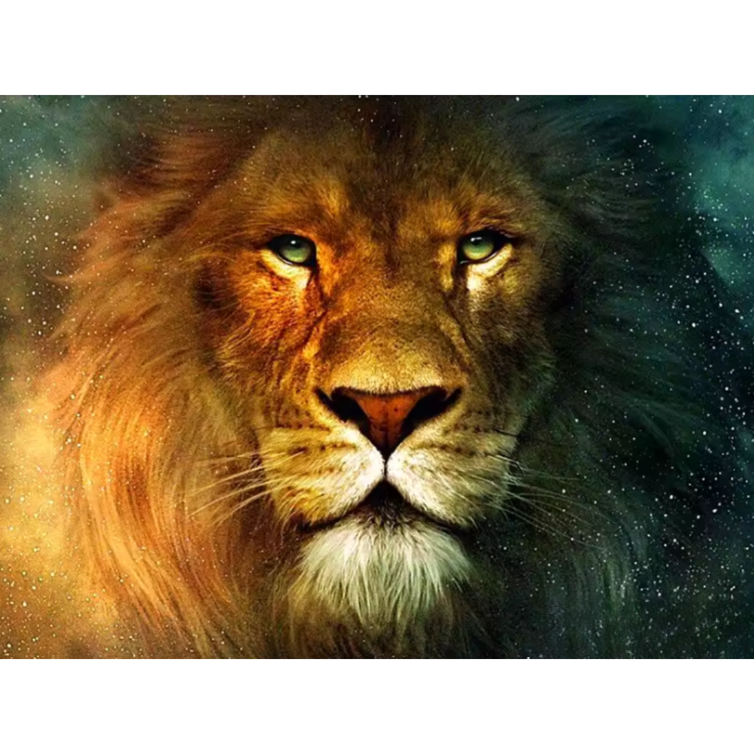 Diamanttavla Lion (RUNDA) 40x50