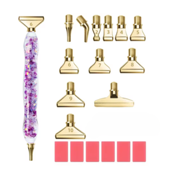 Diamond Painting Resin Penna Självlysande Lila (Guldfärgade metalländar)