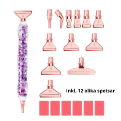 Diamond Painting Resin Penna Självlysande Lila (Rose´ metalländar)