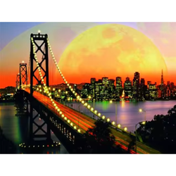 Diamanttavla Bridge City By Night 40x50
