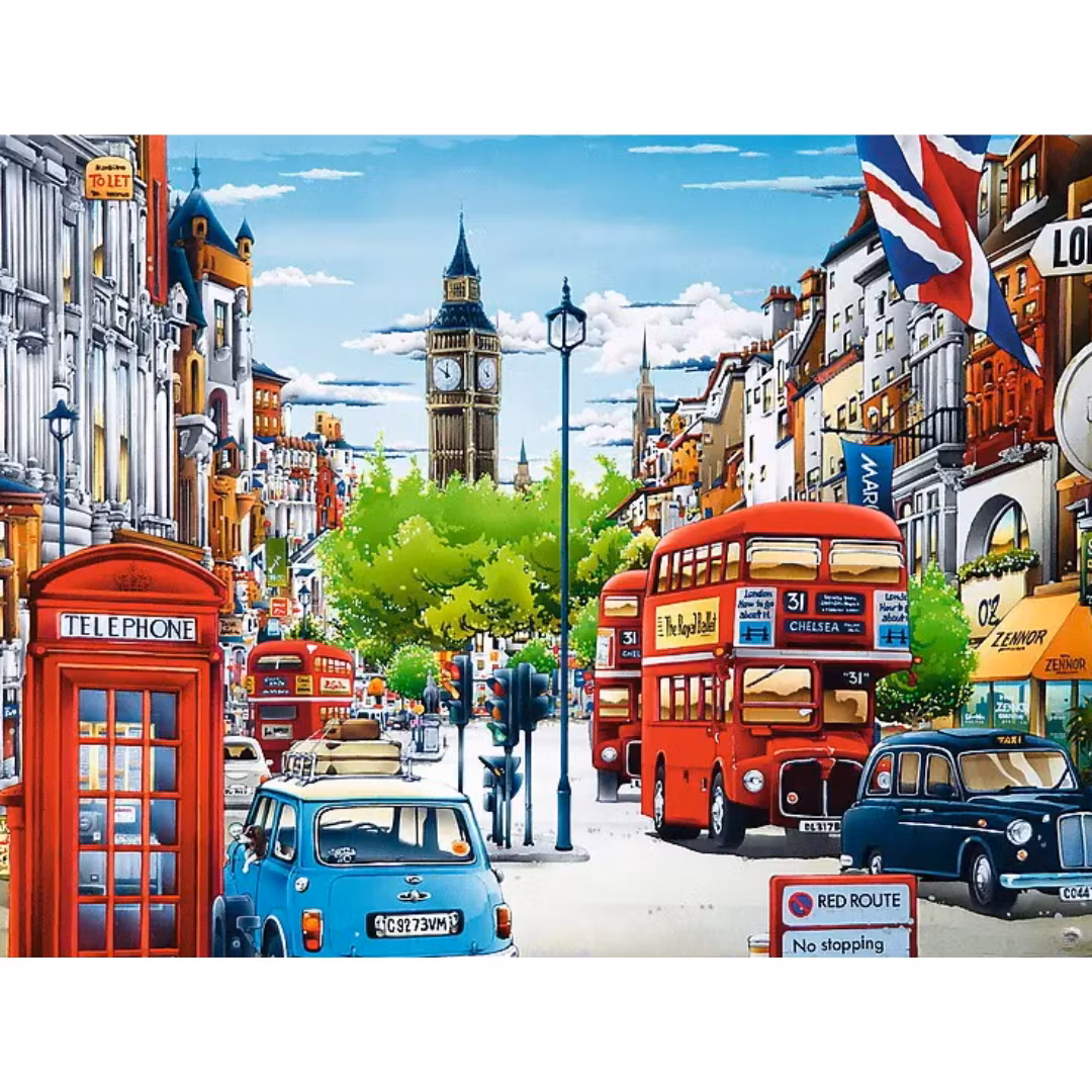 Diamanttavla London Streets 45x60
