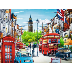 Diamanttavla London Streets 45x60