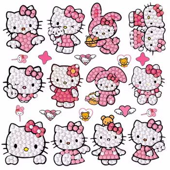 Diamond Painting Stickers Hello Kitty 12-Pack