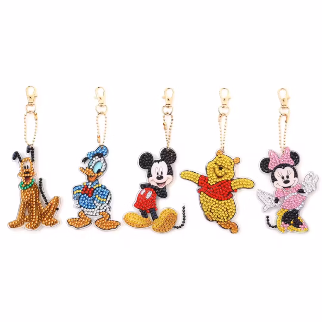 Diamond Painting Nyckelring Disney 6-Pack 15 cm ( Inkl. kedja)