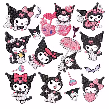 Diamond Painting Stickers Kuromi 10-Pack