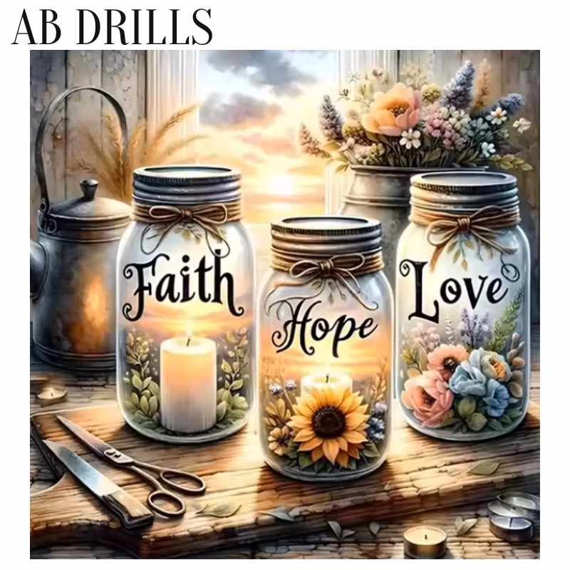 Diamanttavla AB Drills Poured Glue Faith 50x50