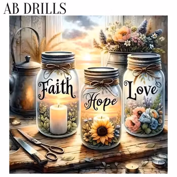 Diamanttavla AB Drills Poured Glue Faith 50x50