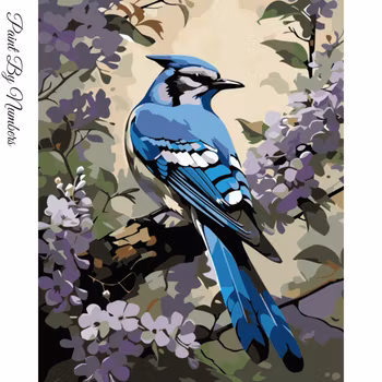 Paint By Numbers Bird Flowertree 40x50