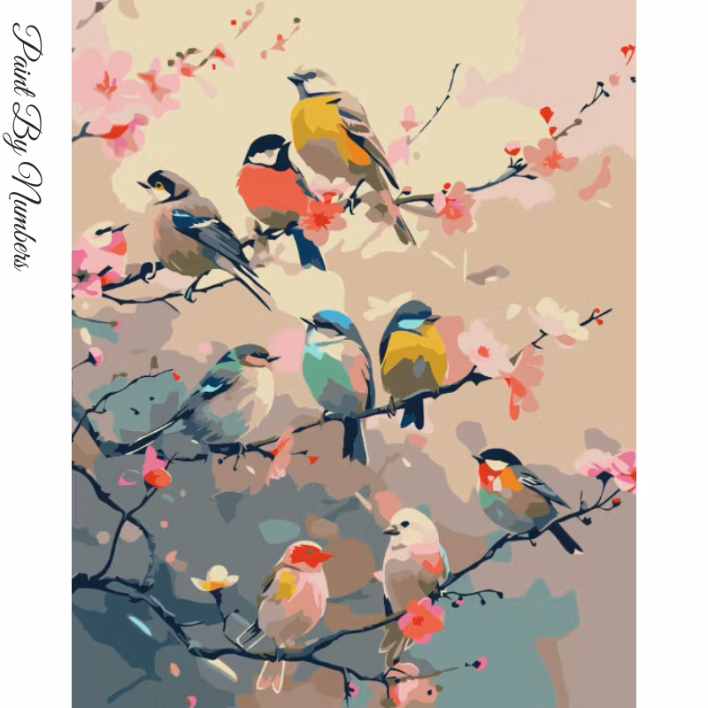 Paint By Numbers Småfåglar 40x50 - Leverans vecka 35