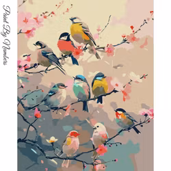 Paint By Numbers Småfåglar 40x50 - Leverans vecka 35
