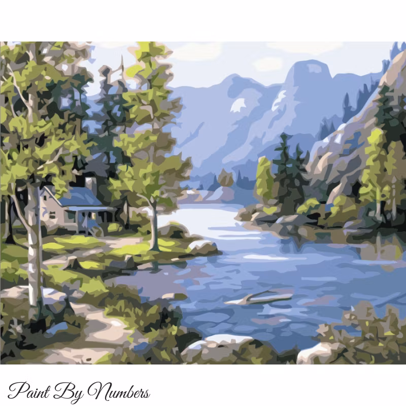 Paint By Numbers Stuga Vid Berget 40x50