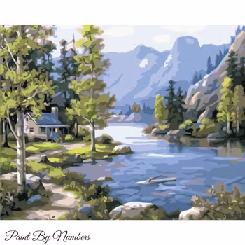 Paint By Numbers Stuga Vid Berget 40x50