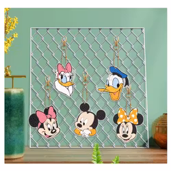 Diamond Painting Nyckelring Disney Faces 5-Pack 15 cm ( Inkl. kedja)