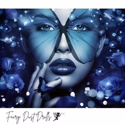 Diamanttavla Fairy Dust Drills Butterfly Woman 50x40
