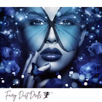 Diamanttavla Fairy Dust Drills Butterfly Woman 50x40