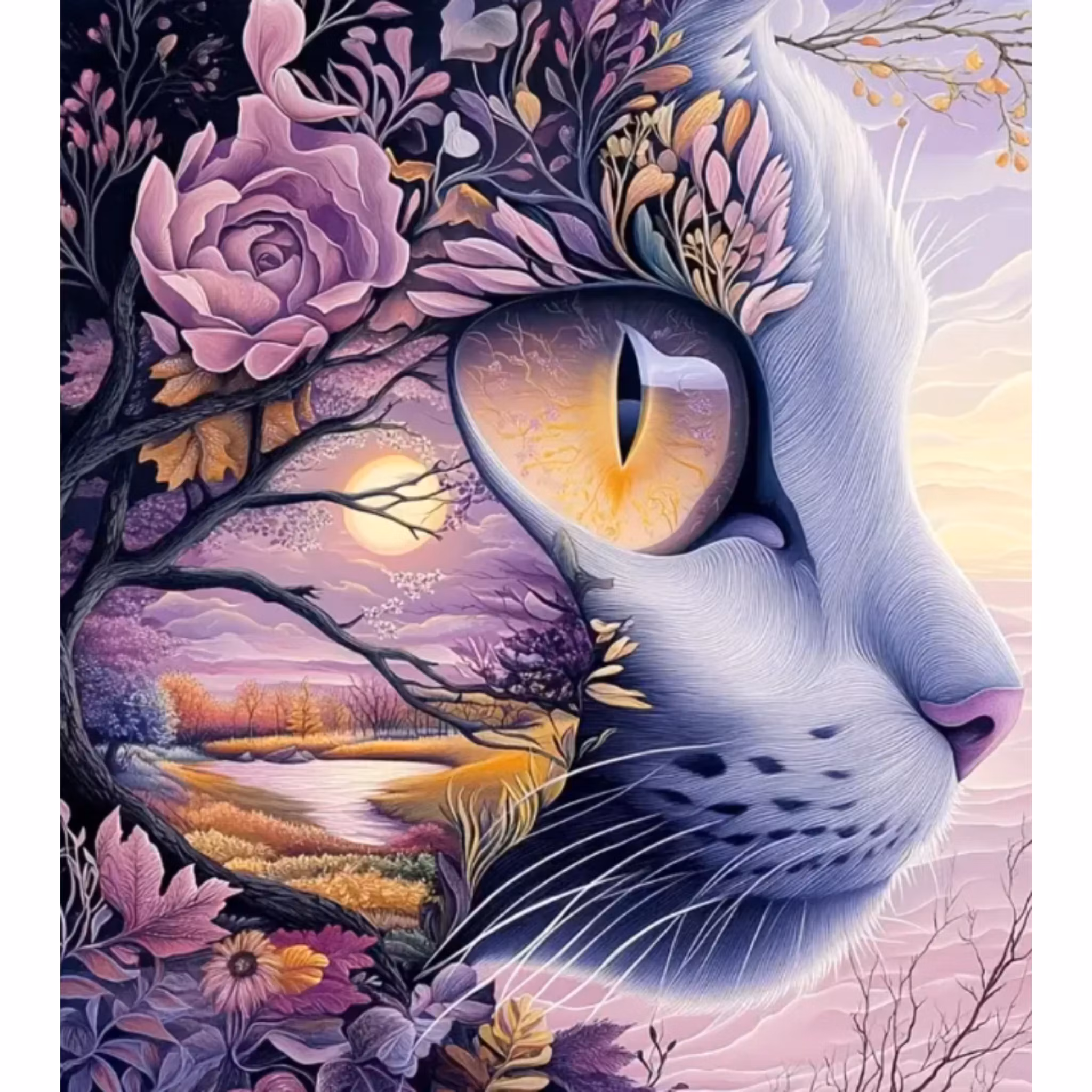 Diamanttavla Cat Nature 40x50