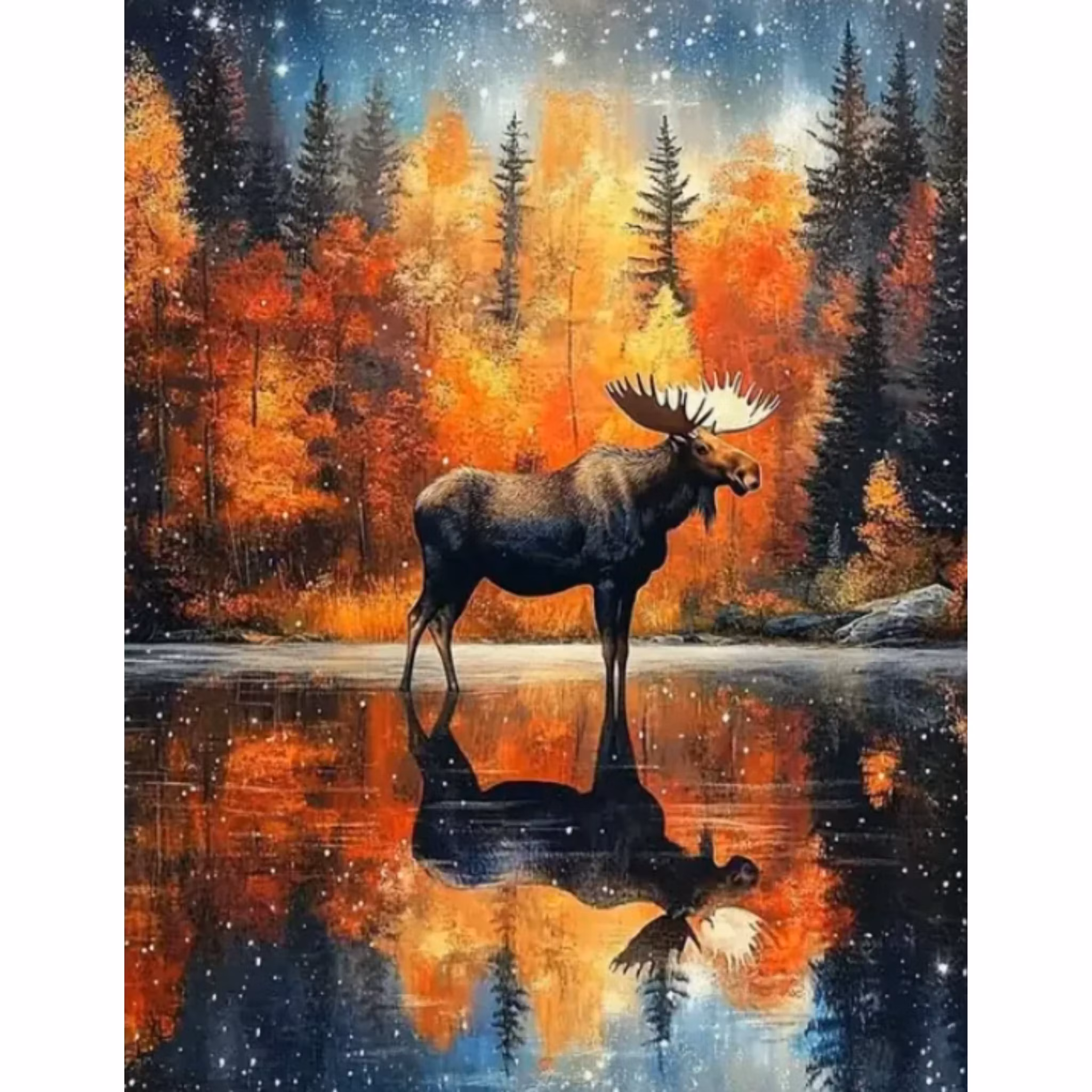 Diamanttavla Älg 40x50