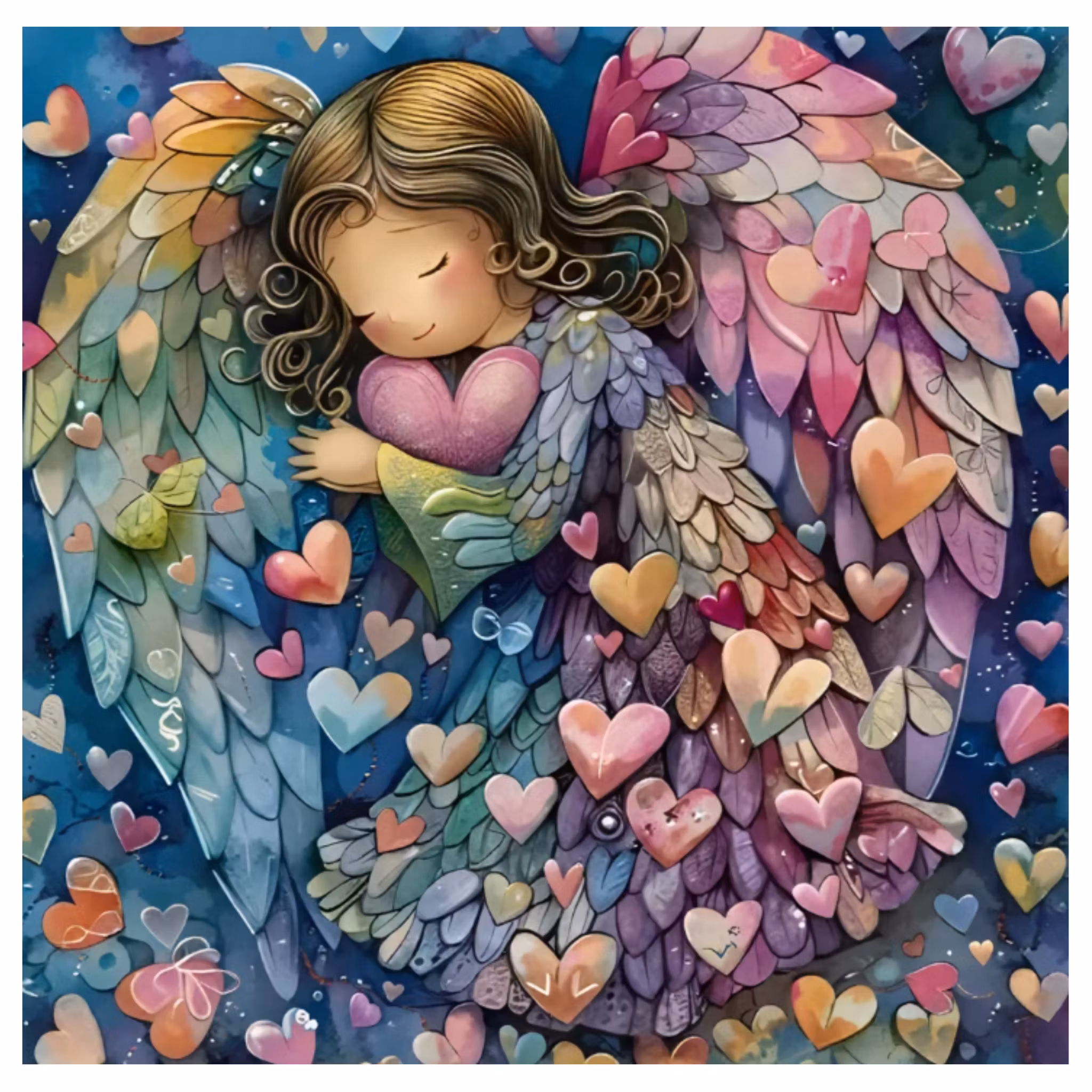 Diamanttavla Love Angels 40x40