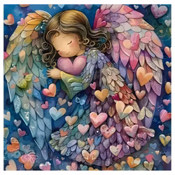 Diamanttavla Love Angels 40x40