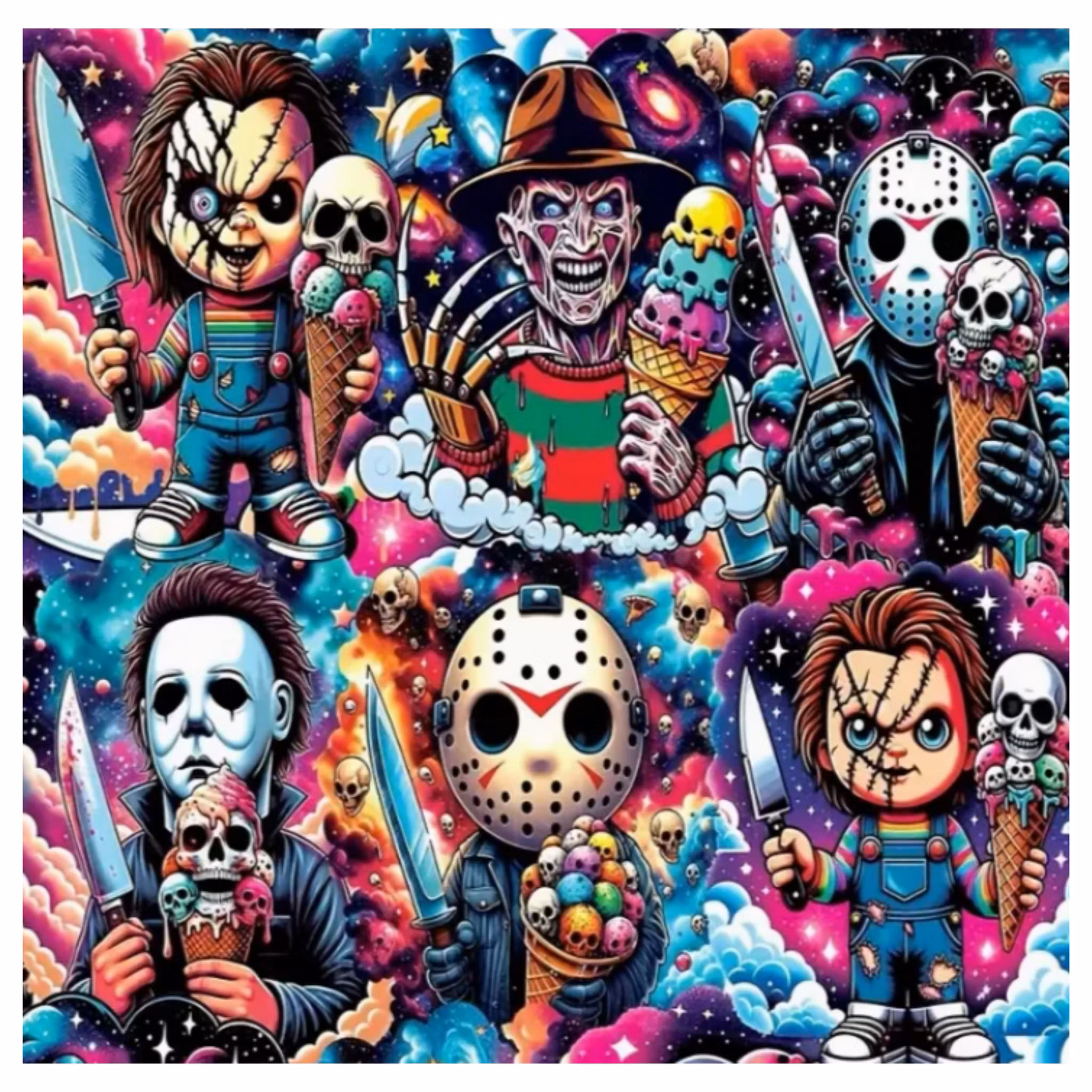 Diamanttavla Cartoon Horror 50x50